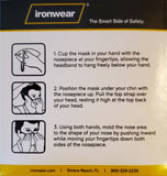 Ironwear Disposable face mask with head straps and adjustable nose bridge Box of