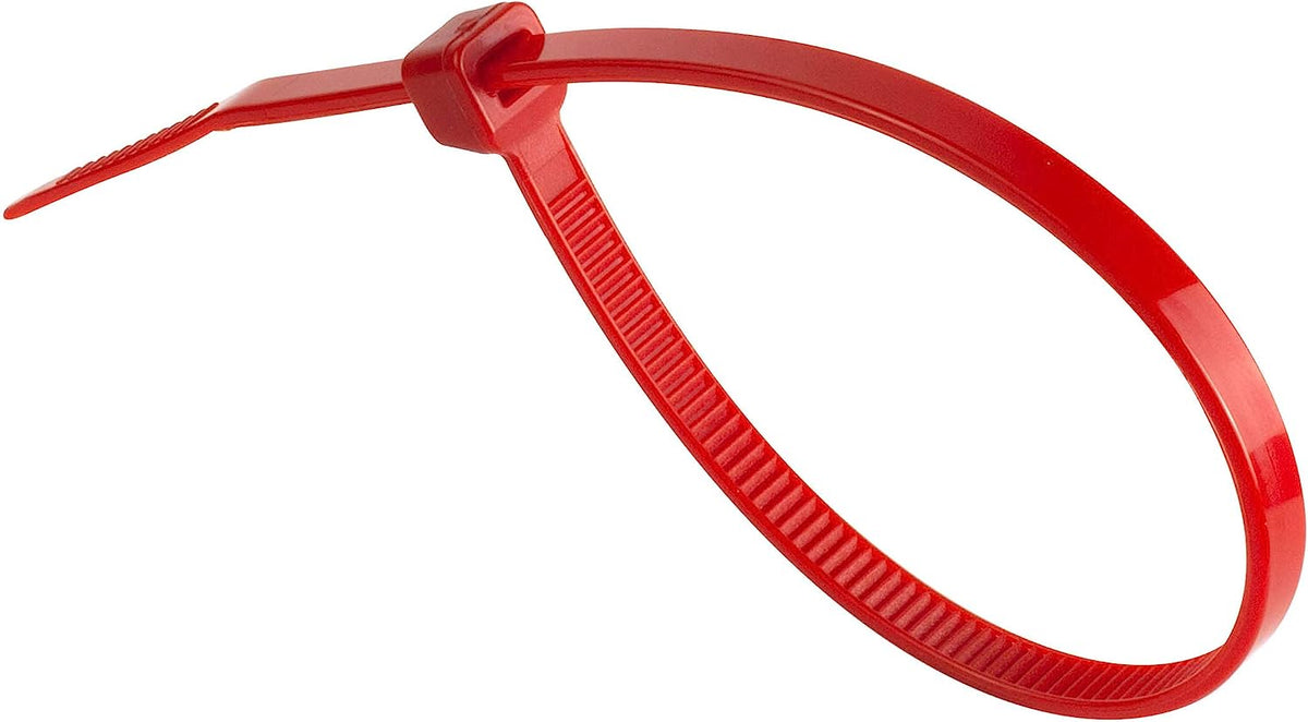 6 Inch Red Zip Ties, 100 Pack, 40lb Strength, UV Resistant Strong Nylo