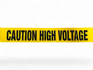 Barricade Tape, 3 in. x 1000 ft. Roll, Yellow, "Caution High Voltage"
