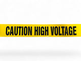 Barricade Tape, 3 in. x 1000 ft. Roll, Yellow, "Caution High Voltage"