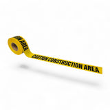 Barricade Tape, 3 in. x 1000 ft. Roll, Yellow, "CAUTION CONSTRUCTION AREA"