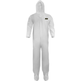 (25/Case) Disposable Coverall With Zipper Front, Elastic Sleeves & Ankles, Attac