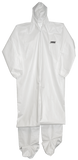 (25/Case) Disposable Coverall With Zipper Front, Elastic Sleeves & Ankles, Attac
