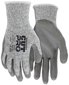 1 Dozen MCR Safety 92752 Cut Pro 13 Gauge HyperMax Shell Cut, Abrasion and Puncture Resistant Work Gloves Polyurethane (PU) Coated Palm and Fingertips