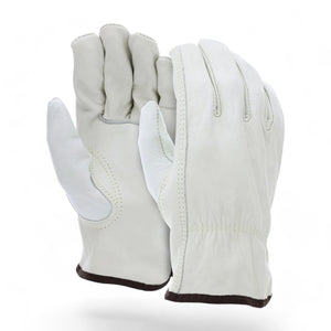 MCR Leather Drivers Work Gloves Buffalo Grain Leather keystone Thumb 12 Pairs