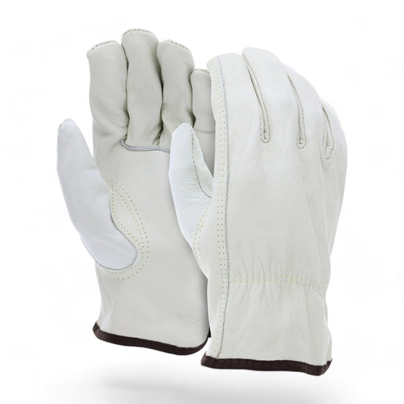 MCR Leather Drivers Work Gloves Buffalo Grain Leather keystone Thumb 12 Pairs