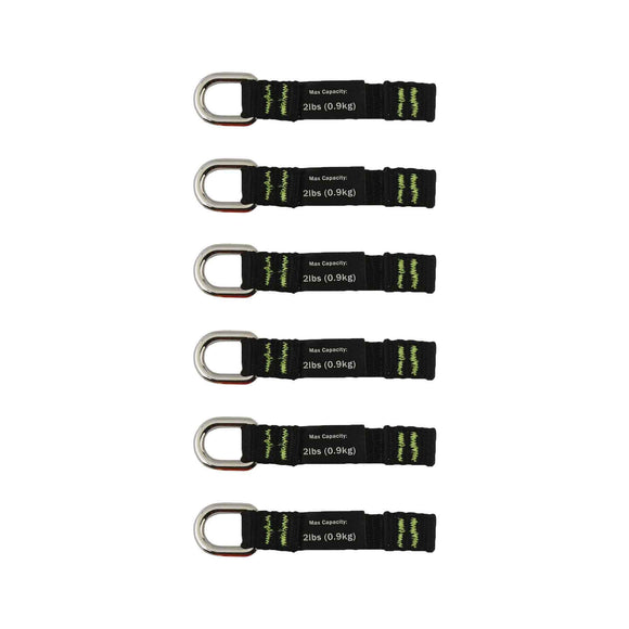 6-Pack Of Ergodyne Squids 3700, D-Ring Web Tool Tails/2Lb Capacity