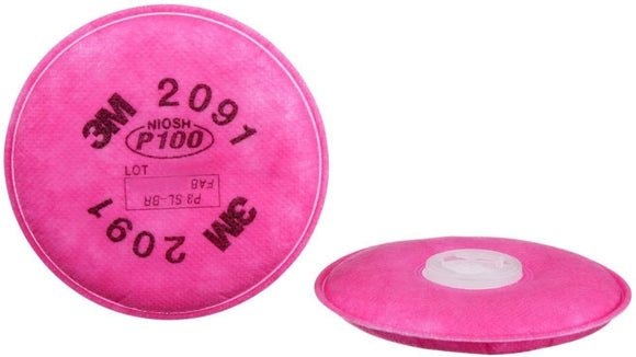 3M 2091 p100 Particulate Dust Filters Set Of 2
