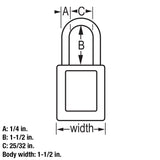 Master Lock 410Red 1-1/2" Red Thermoplastic Safety Padlock, With 1-1/2" Shackle