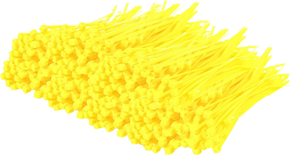 6 Inch Yellow Zip Ties, 100 Pack, 40lb Strength, Uv Resistant Strong Nylon Cable