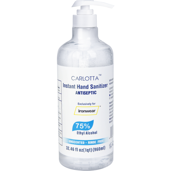 Ironwear 7987 32.4 Ounce pump bottle unscented instant hand sanitizer