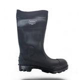 Ironwear 9253 Boots, 16 Inch Black PVC with Steel Toe, Cleated Sole and Poly