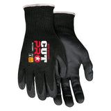MCR Safety 92720NFL Memphis Cut Pro Gloves, 10 Gauge Black HPPE, Black Nitrile F