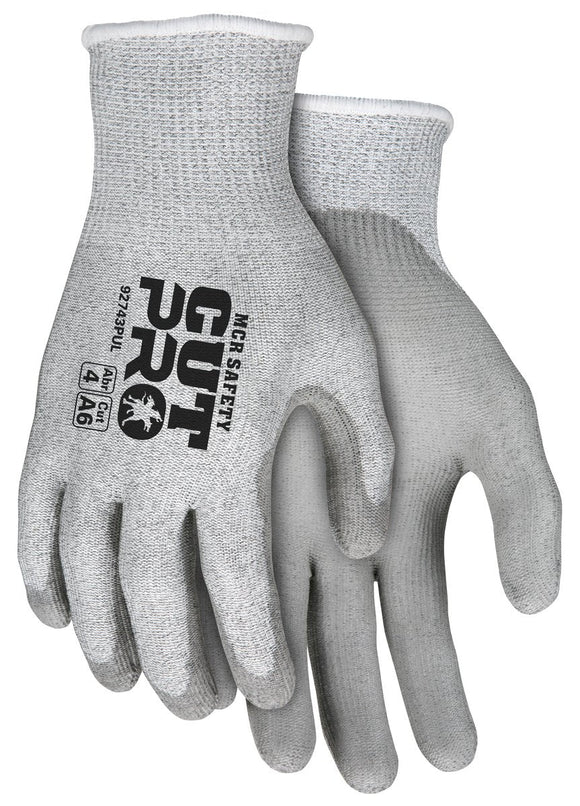 MCR Safety 92743PU Cut Pro 13 Gauge HyperMax Shell Cut, Abrasion and Puncture Re