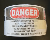 Asbestos Danger Stickers 3"x5" (500/Roll) "Danger Contains Asbestos Fibers...",