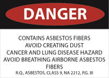 Asbestos Danger Stickers 3"x5" (500/Roll) "Danger Contains Asbestos Fibers...",