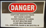 Asbestos Danger Stickers 3"x5" (500/Roll) "Danger Contains Asbestos Fibers...",