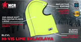 MCR Safety Polyester Fleece Lined Balaclava Fluorescent Lime With Reflective Bin