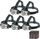EverBrite 5-Pack LED Headlamp, 4 Lighting Modes, Pivoting Head