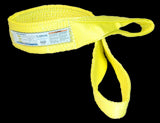 Synthetic Web Sling, Flat Eye and Eye, 16 ft L, 2 in W, Nylon, Yellow