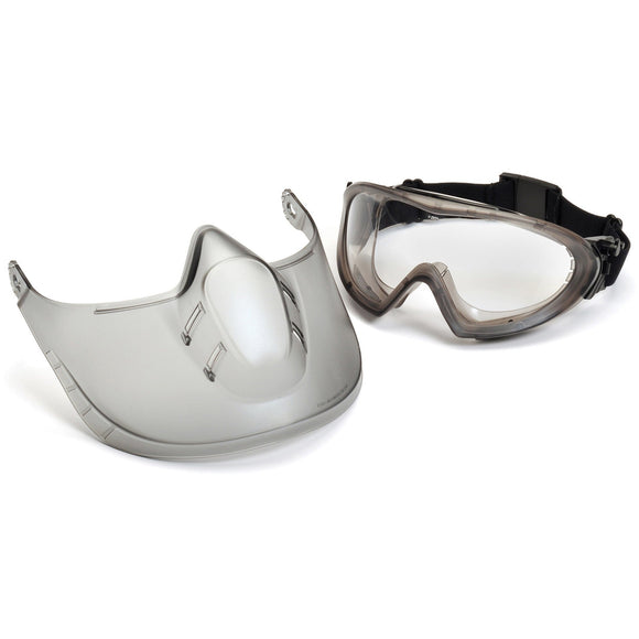 Pyramex GG504Tshield Clear H2X Anti-Fog Lens With Face Shield