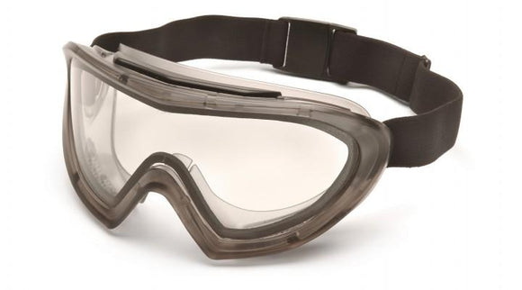 Pyramex CAPSTONE Gray Direct/Indirect Goggle with Clear H2X Anti-Fog Lens