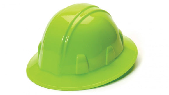 Pyramex Safety SL Series HP24131 Hi Vis Lime Full Brim Style 4-Point Ratchet
