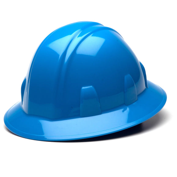 Pyramex SL Series Full Brim Hard Hat HP24162 Light Blue Full Brim Style 4-Point