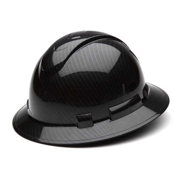 Pyramex - HP54117S Shiny Black Graphite Pattern Full Brim Style 4-Point Standard