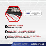 Palmer Safety L122233  Lanyard 6 FT.  with Internal Shock Absorber, Rebar Hooks,