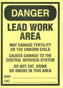 Lead Hazard Paper Sings 10"x14" (100/pk)