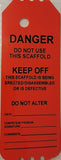 Red Laminated Scaffolding Tag (QTY-10 per Pack) DANGER Do Not Use This Scaffold