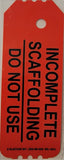 Red Laminated Scaffolding Tag (QTY-10 per Pack) DANGER Do Not Use This Scaffold