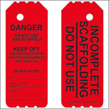 Red Laminated Scaffolding Tag (QTY-10 per Pack) DANGER Do Not Use This Scaffold