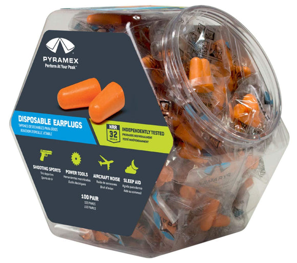 Pyramex PYDP1000BN 100 Pairs Disposable Uncorded Earplugs In a Retail Bin