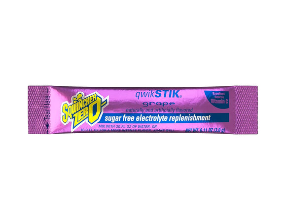 Qwik Stik Sugar Free Drink Mix Powder 0.11 oz., Grape, Pk50