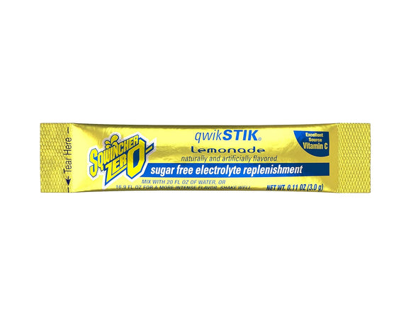 Qwik Stik Sugar Free Drink Mix Powder 0.11 oz., Lemonade, Pk50