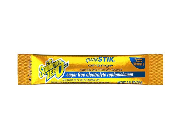 Qwik Stik Sugar Free Drink Mix Powder 0.11 oz., Orange, Pk50
