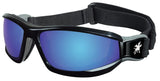 12 Pack of MCR Safety RP118B Swagger RP1 Series Black Safety Goggle with Blu