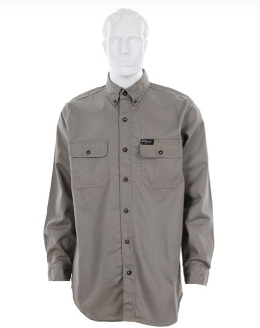 MCR Safety S1G Flame Resistant (FR) Work Shirt 100% Cotton, Gray