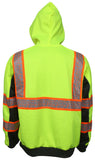 MCR Safety S2CL3LZ Class 3 Polyester Lime/Black Hoodie Zipper Front and Attached