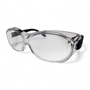 12-Pack Pyramex S3510SJ OTS - Clear Lens Black Frame, Fits over glasses.