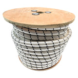 White With Black Tracer 1/2" Bungee Cord 100' Length