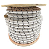 White With Black Tracer 1/2" Bungee Cord 100' Length