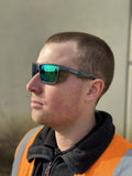MCR SAFETY Swagger SR22bGZ Charcoal Safety Glasses Green Mirror Polarized Lenses