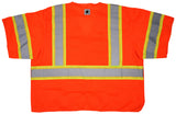 MCR Safety SURVCL3O Vest, Surveyor Class 3, Break away, 3" Silver/Lime reflectiv