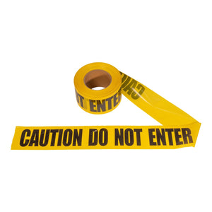 Barricade Tape, 3 in. x 1000 ft. Roll, Yellow, "Caution Do Not Enter"
