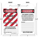 100-Pack "Danger Lock Out Do Not Operate" Tags by-The-Roll, OSHA Compliant
