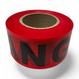 Barricade Tape, 3 In. X 1000 Ft. Roll, Red, "DANGER"