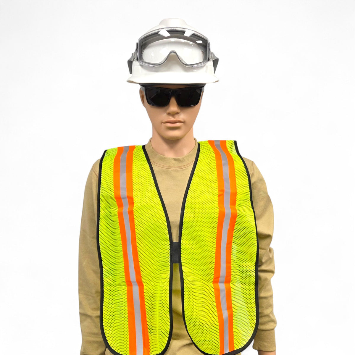 MCR Safety V200R Fluorescent Lime Reflective Mesh Safety Vest 12/Pack ...